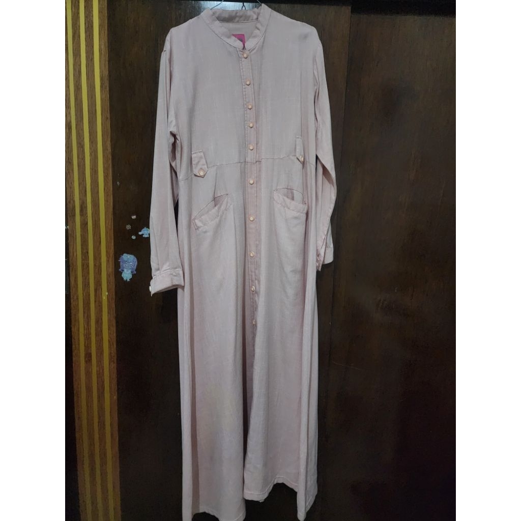 preloved fenuza dress gamis size L warna salmon