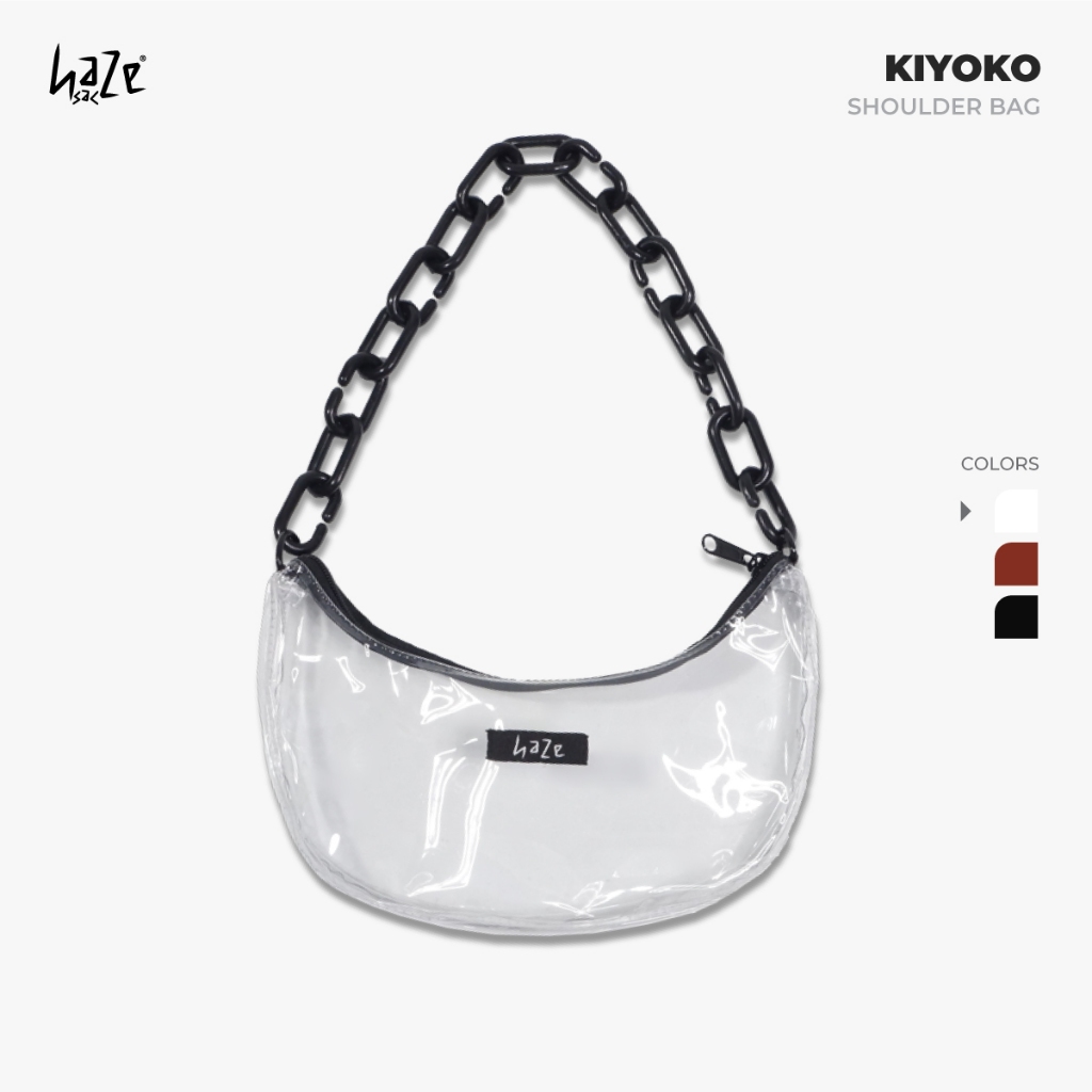 Hazesac Kiyoko Bag - Tas PVC - Tas Bahu Transparan - Tas Bahu Shoulder Bag PVC Mika Tebal Resleting