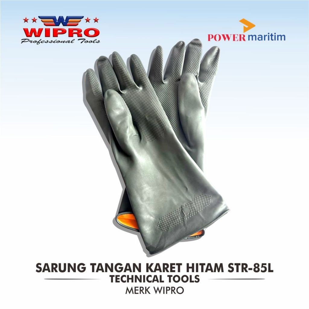 Sarung Tangan Karet Tebal Wipro Heavy Duty Industrial STR-85L Type L