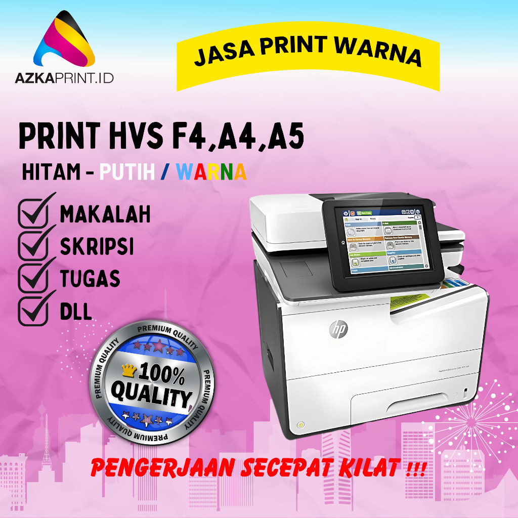 

Jasa Print Warna – Cetak Dokumen Ukuran F4 / A4 / A5 – Kertas HVS 75 gsm
