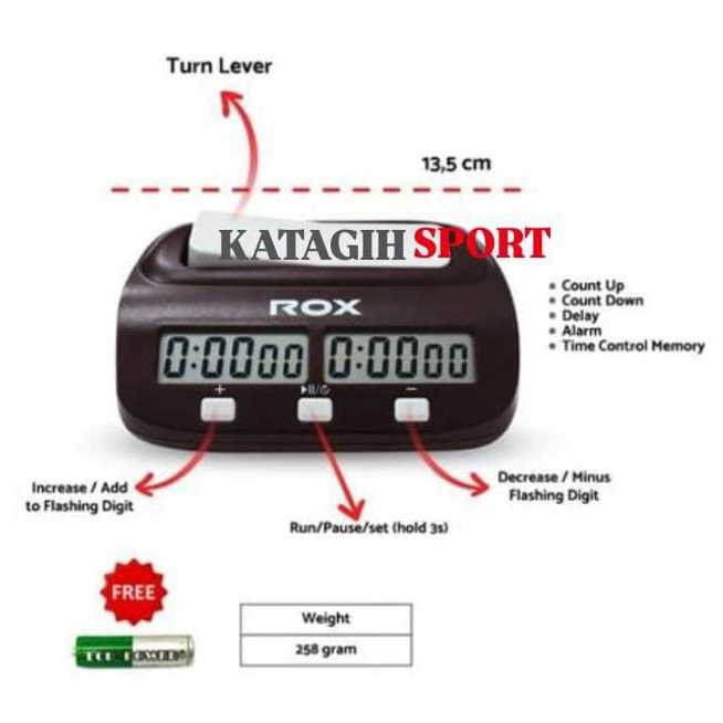Jam Catur ROX Digital / Chess Clock Count Timer / Jam Catur Digital