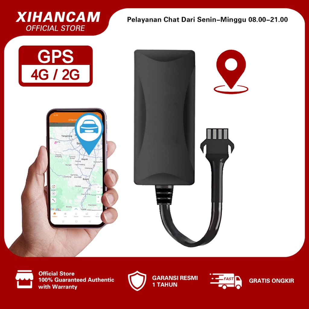 XIHANCAM GPS Tracker Mobil 4G/2G SimCard Pelacak GPS Motor Mini GPS Tracker Mobil Motor Jarak Jauh