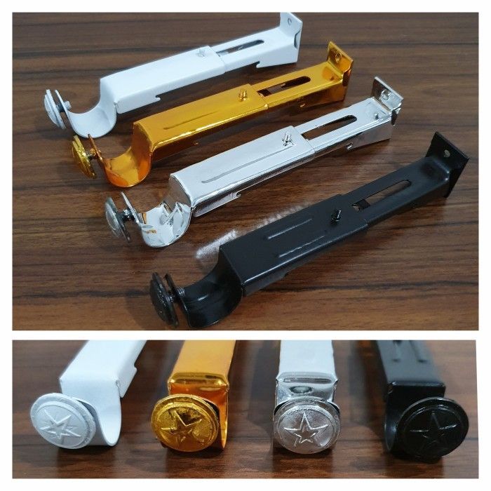 Bracket Braket Breket Kaki Rollet Rel Tiang Gorden Pipa Batang Hordeng Besi Krom Chrome TebaL / Brac
