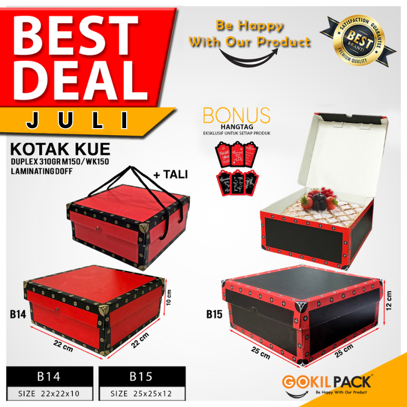 

Kotak Kue Cake Box Dus Packaging| 22x22x10|25x25x12|B14|B15