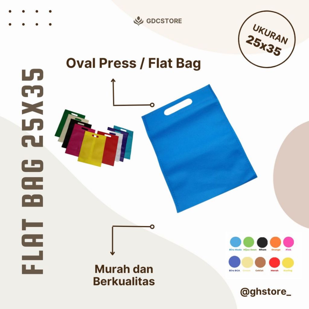 

Harga PER KODI Pahe ( PAket HEmat ) Goodie Bag Oval uk 25x35 70gsm/ tas spunbond