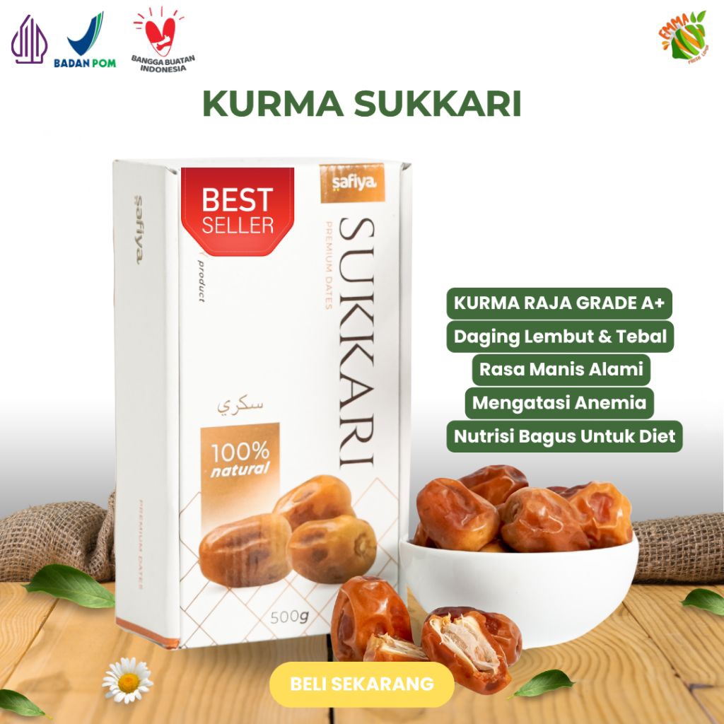 

Kurma Sukkari Original Safiya Kurma Lembut Tebal King Dates