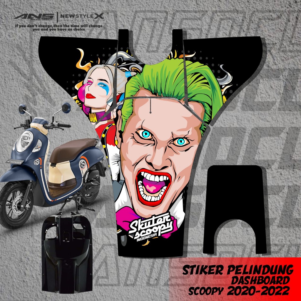Stiker Pelindung Body Scoopy New Joker Striping Pelindung Dashboard Scoopy New 2021 - 2023