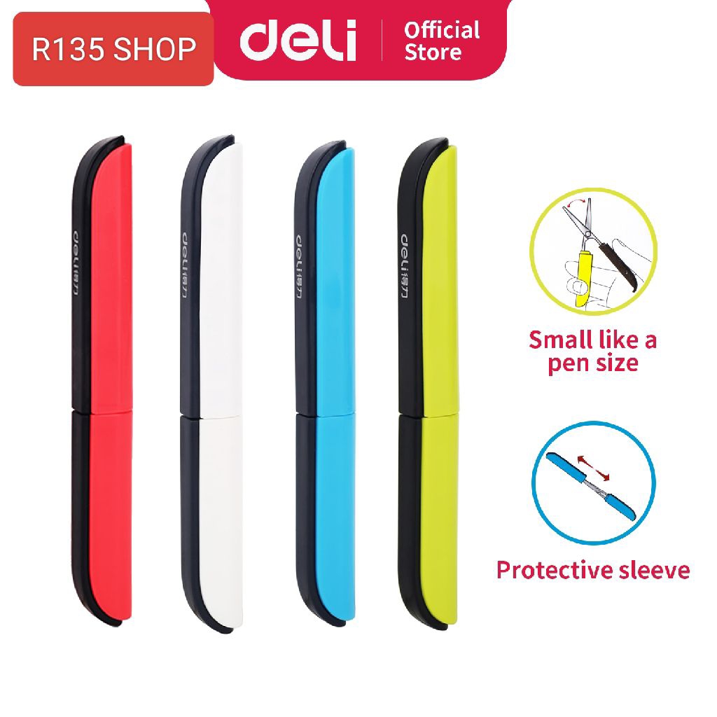 

R135 Gunting Lipat Mini Portable Penggaris Pena Pulpen 3 in1