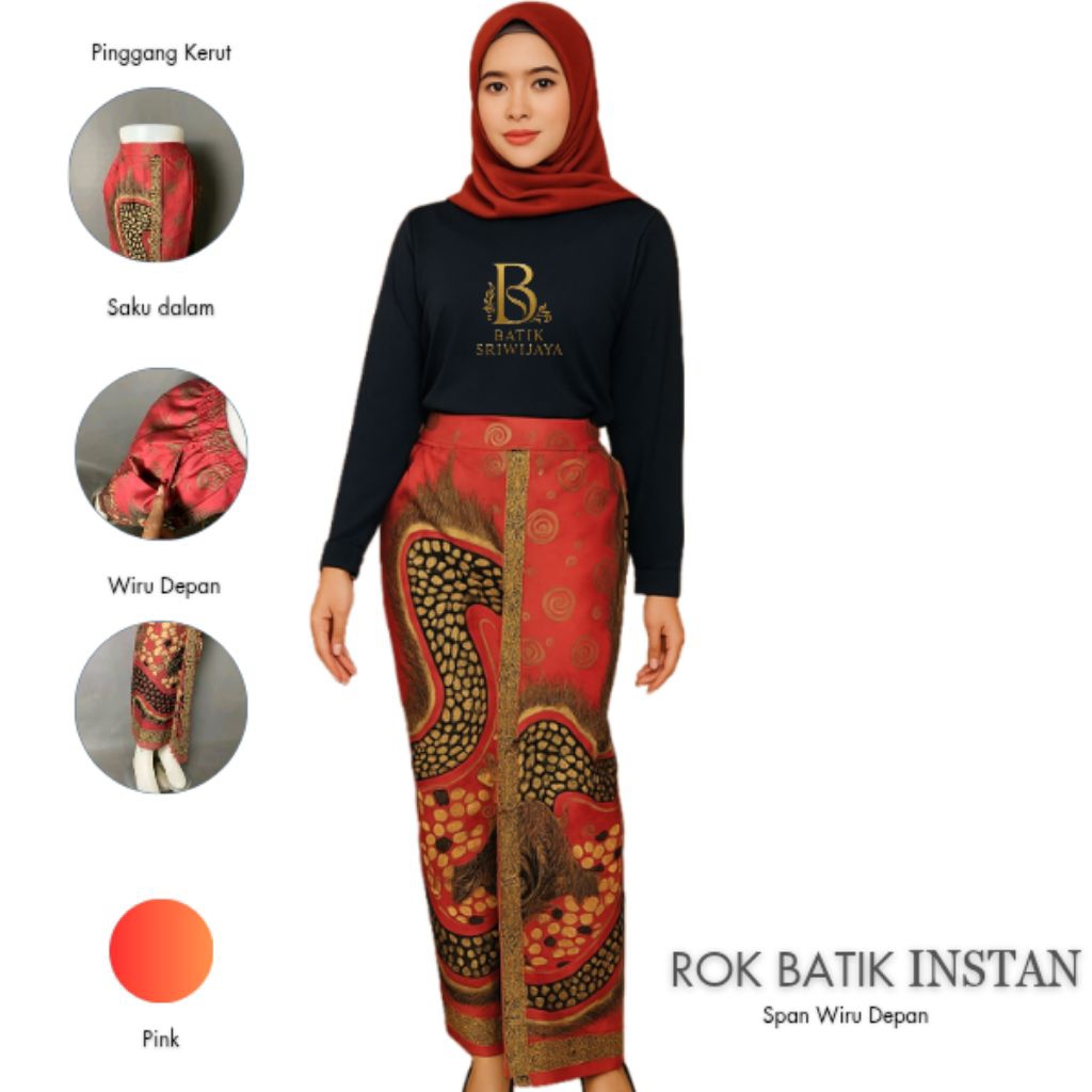 Rok Batik Span Panjang Wanita Moderen Wiru Depan Motif Tradisional Klasik | Rok Batik Fashion Wanita