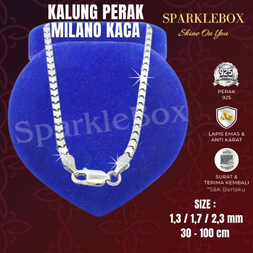 Kalung Perak Asli - Kalung Perak Wanita - Kalung Perak - Kalung Milano - Sparkle Box
