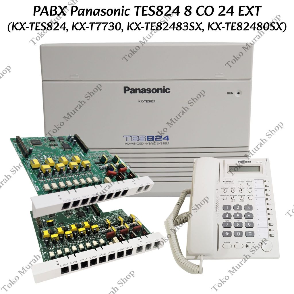 Panasonic PABX TES824 8 Line 24 Extension PABX Panasonic KX-TES824 With Key 7730