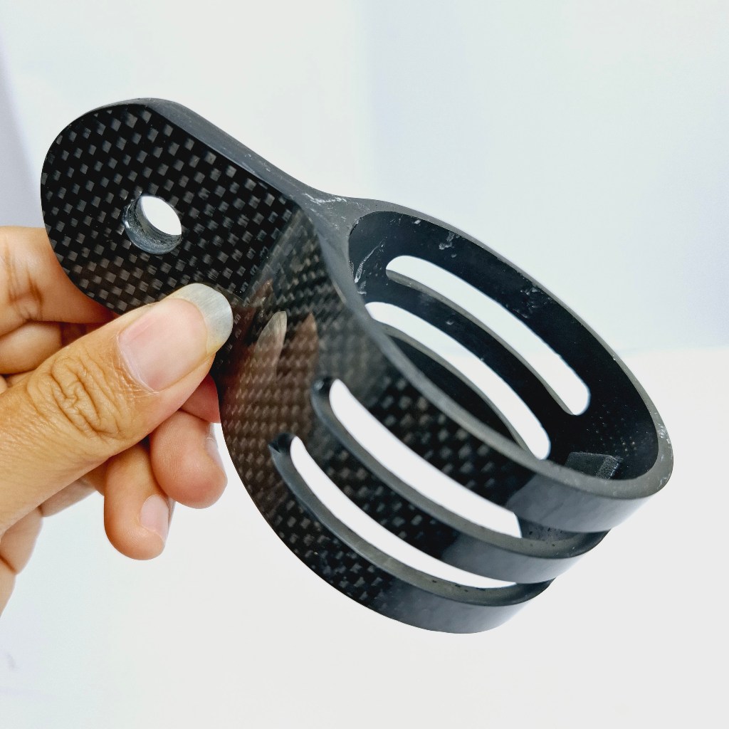 Klem Knalpot Carbon Karbon 2 LOBANG GANTUNGAN LURUS (CUSTOM REQUEST) Gantungan Clamp Breket Bracket 