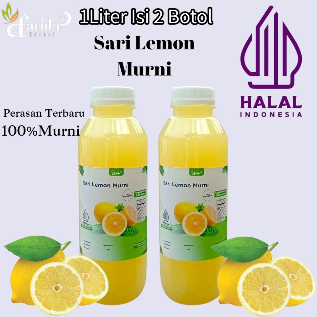 

Sari Lemon Murni 1Liter Isi 2Botol Bonus Lemon Kering/Asli murni Sari Lemon Isi 2Botol 500ml