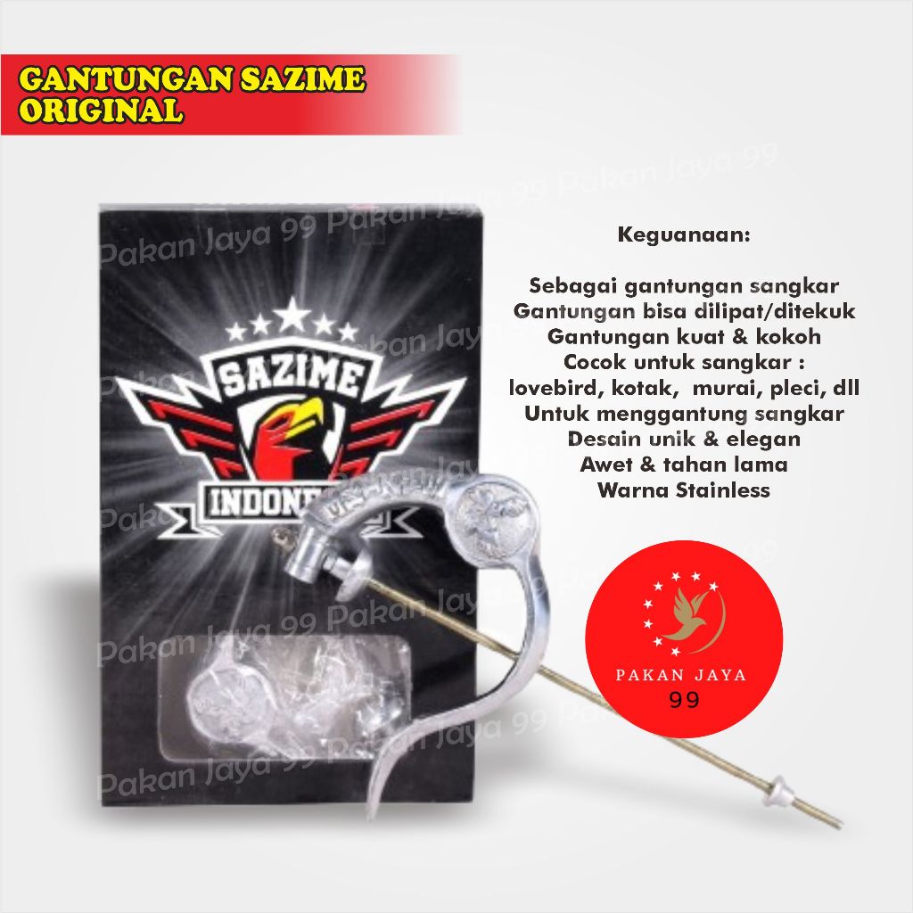 READY GANTUNGAN LIPAT SAZIME PREMIUM ASLI CANTOLAN SANGKAR BULAT MURAI ANIS LOVEBIRD KOTAK KACER