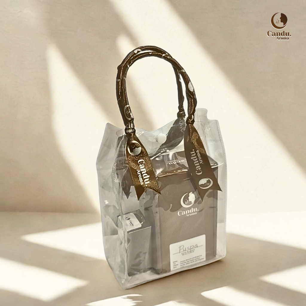 

Tas Mika PVC Transparan Plastik Goodie Bag Travel Bening Clear Elegan Souvenir - Candu Aroma