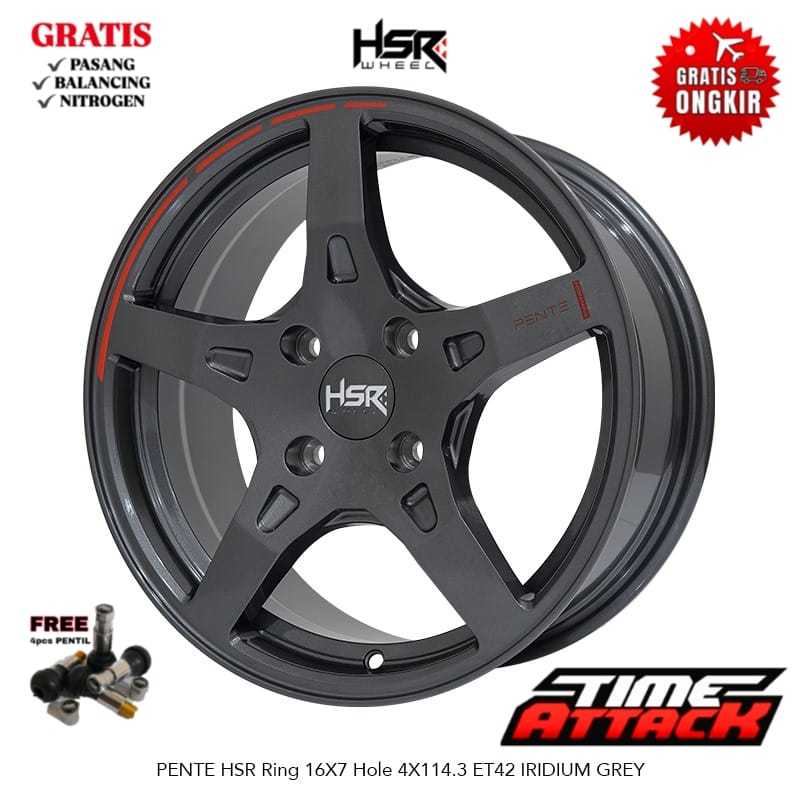 Velg Mobil Hsr R16 Avanza Wuling Confero Livina Kijang HSR WHEEL Tipe PENTE - TIME ATTACK BOGOR