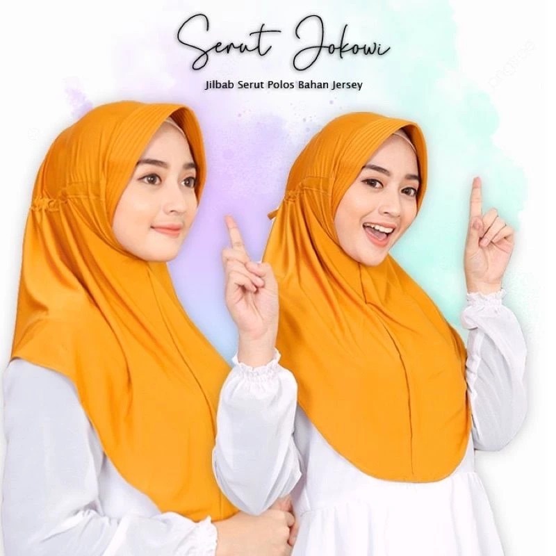 Hijab Serut jersey Pet - Tali Belakang Nyaman