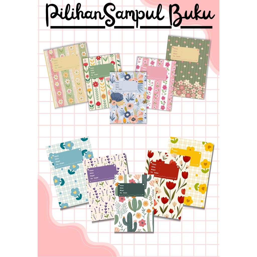 

Sampul Buku Custom Tema Bunga / Sampul Buku Aestetik