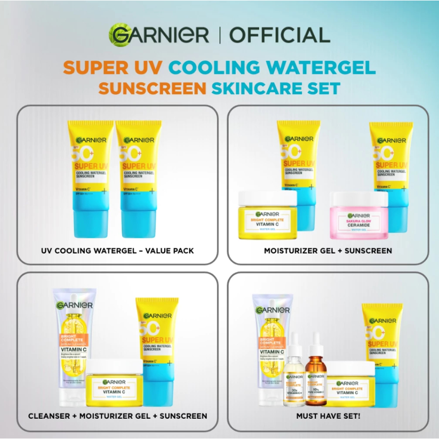 Garnier Sunscreen Super UV Cooling Watergel Paket Basic Skincare Garnier Moisturizer Water Gel