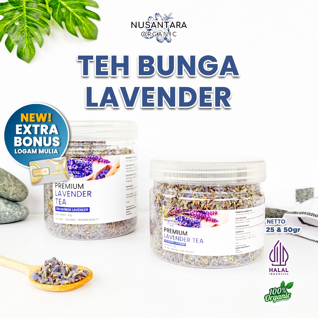 

Nusantara Organic Teh Bunga Lavender Insomnia Tea Organik Kering Dried Flower Herbal Alami