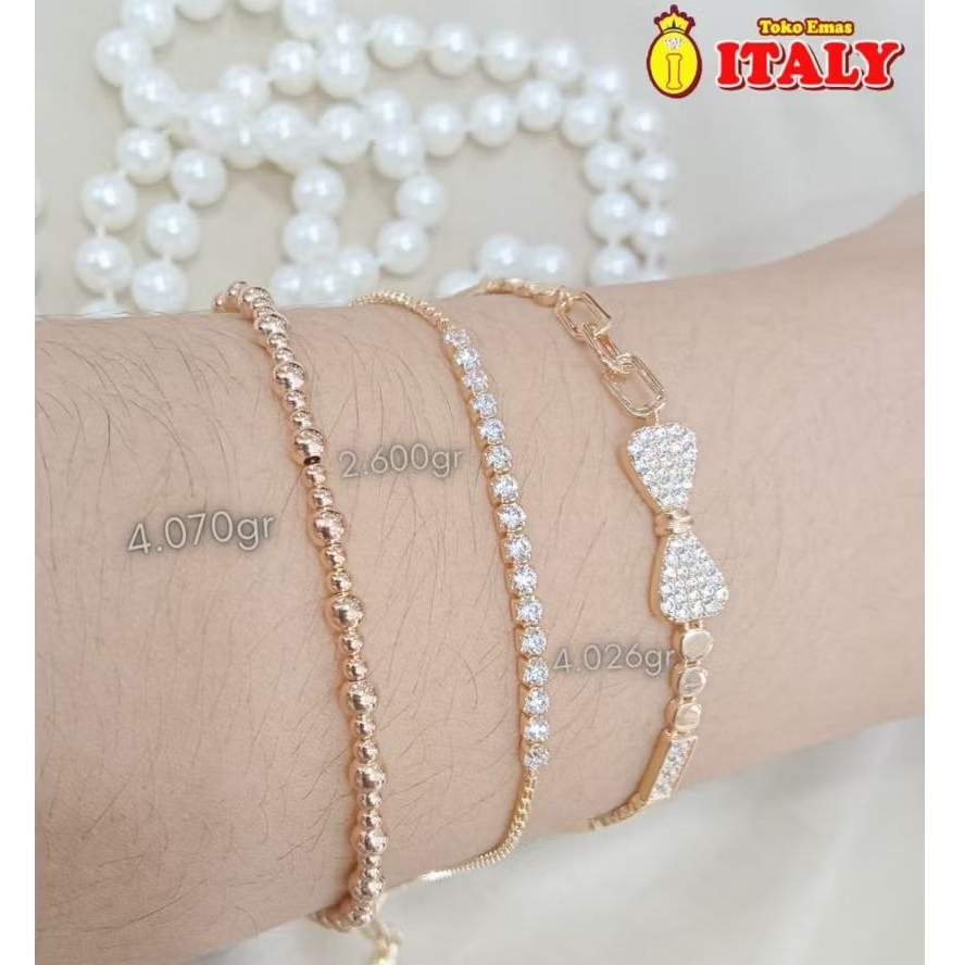 gelang emas tua variasi serut permata