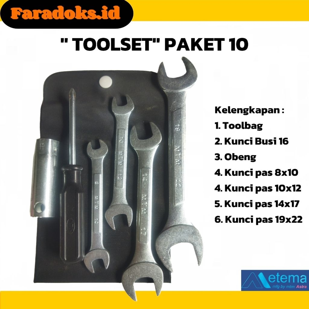 PAKET VARIAN LENGKAP TOOLKIT MOTOR TOOLSET MOTOR  HONDA/ YAMAHA/ SUZUKI "PAKET 10"