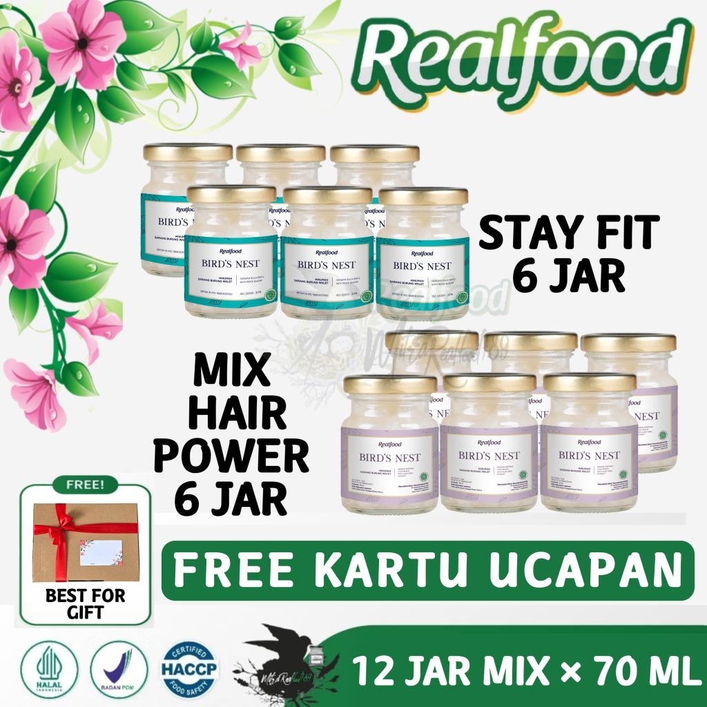 

Realfood 12 Jar Mix ( Hair Power + Stay Fit ) Minuman Sarang Burung Walet