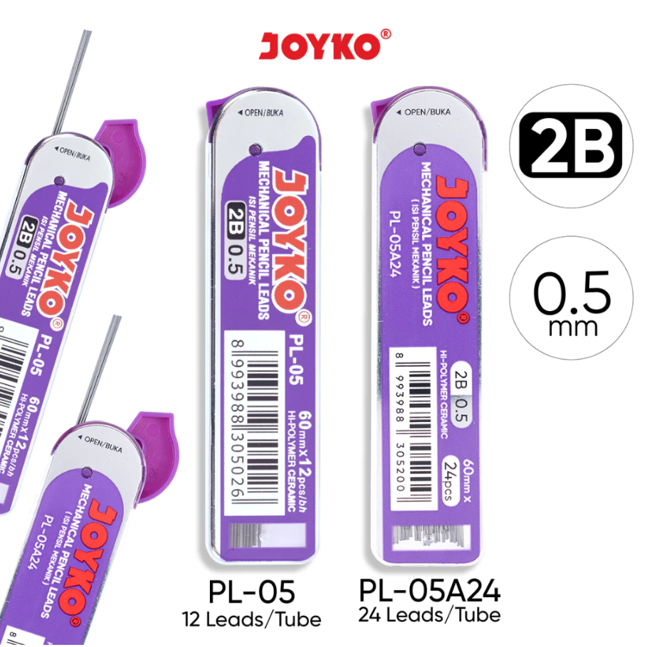 

Joyko - Pencil Lead Isi Pensil Mekanik PL-05 2B 0.5 mm