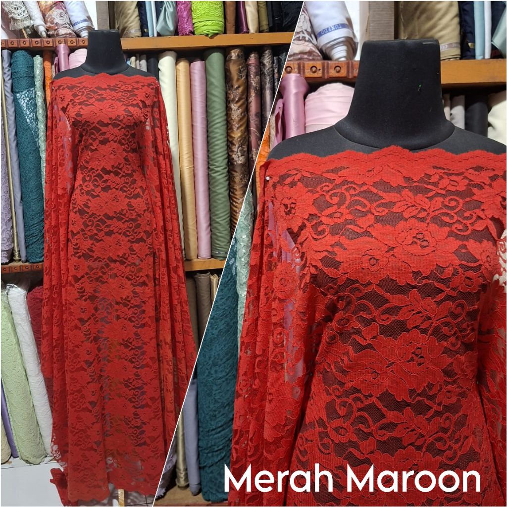 Bakal Kain Brukat Meteran Corneli Fatmawati Brokat Cord Katun Timbul Bahan Kebaya Brokat Corneli Gli