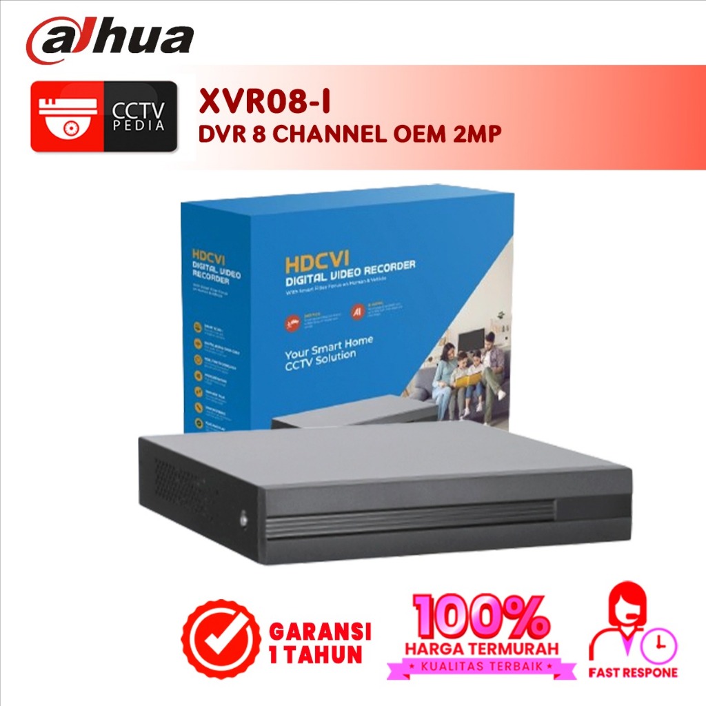 DVR 8 CHANNEL OEM DAHUA 2MP XVR08-I