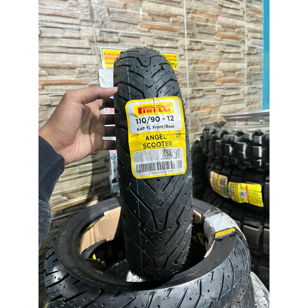 PROMO BAN PIRELLI 110/90-12 ANGEL SCOOTER 110 90 RING 12 TUBELESS ORI BARU