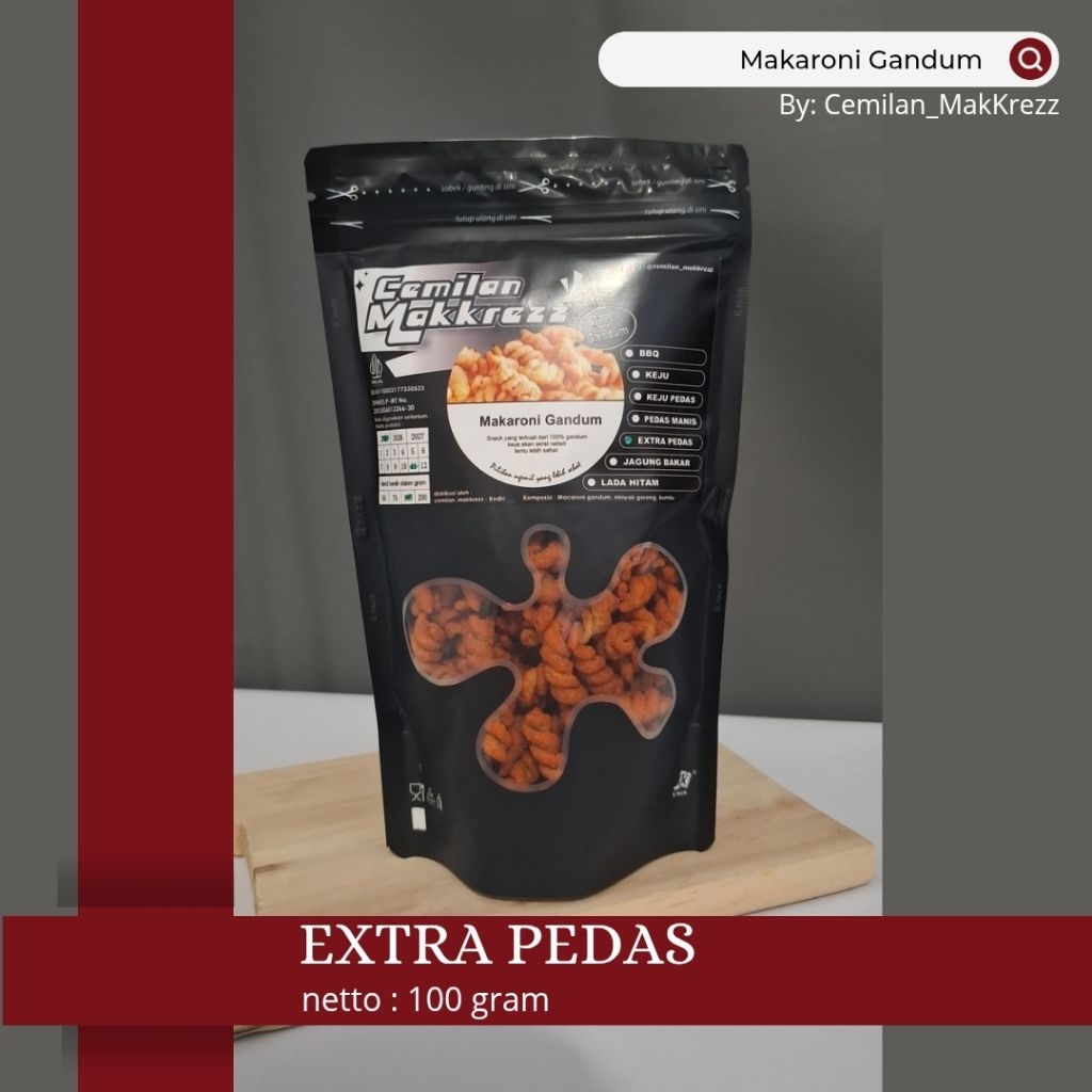 

EXTRA PEDAS/ MAKARONI GANDUM/ CEMILAN/ MAKANAN RINGAN