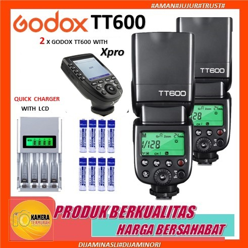 Paket Speddlite Flash Godox TT600 TT 600 tt600 plus Trigger Godox Xpro Canon Nikon Sony Fujifilm