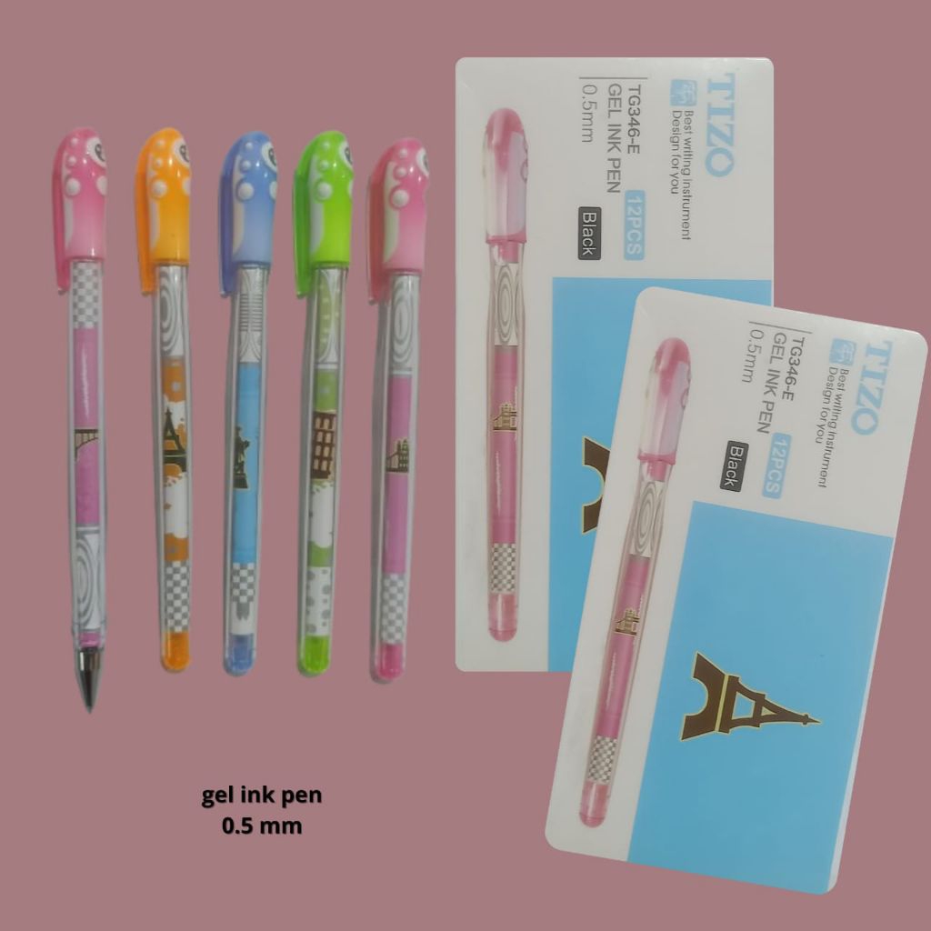 

BALLPOINT PEN TIZO TG346-E FANCY TINTA BLACK || PULPEN KARAKTER LUCU 0.5 mm