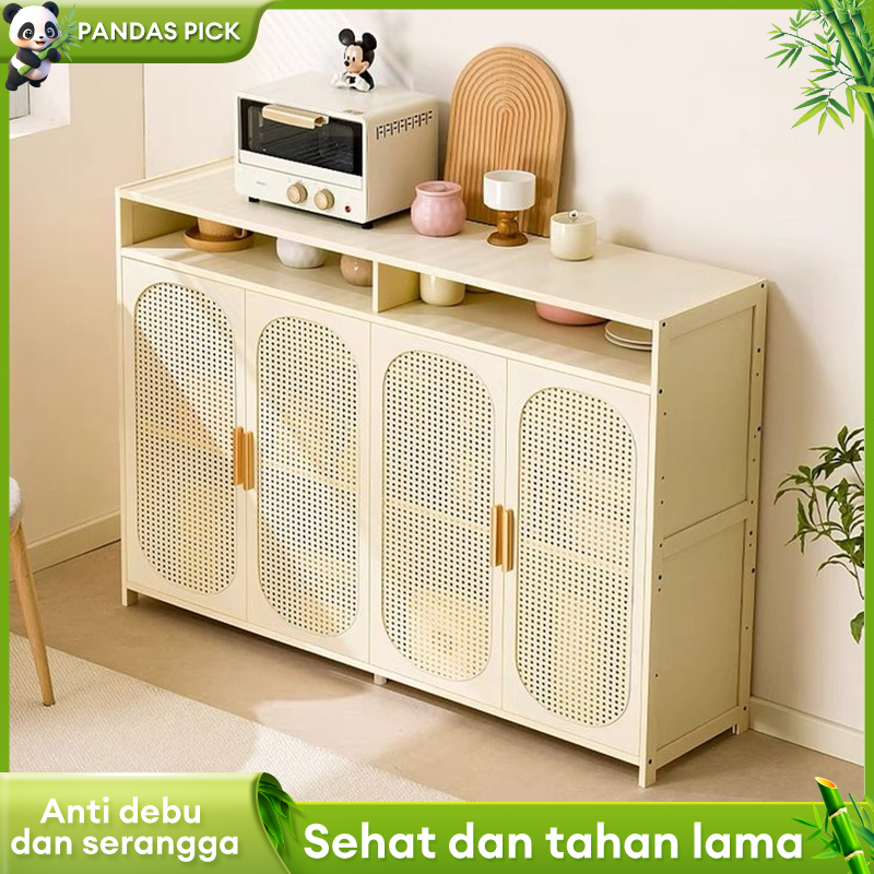 Rotan Lemari Sepatu Lemari  Tertutup Serbagun Penyimpanan Loker KapasitasBesar Lemari Makan