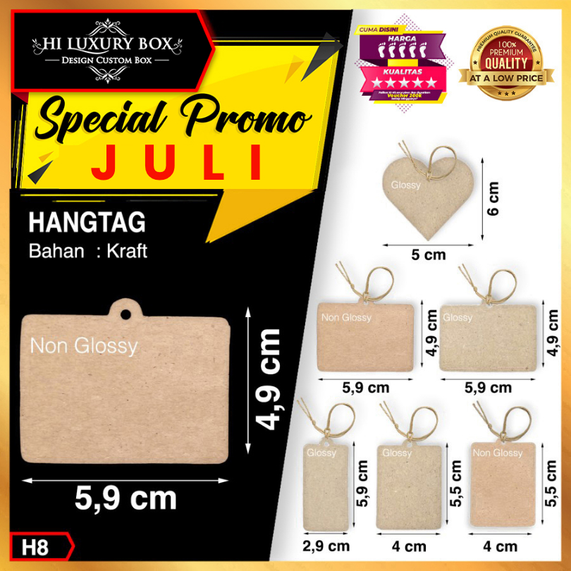 

Hang Tag | Label Baju | Hangtag Baju | Hangtag Polos | Kraft | Murah | H8