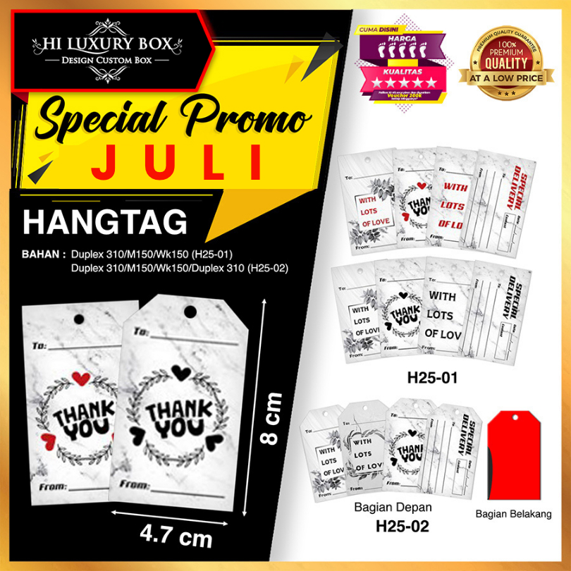 

Hang Tag | Label Baju | Hangtag Baju | Duplex + Kraft | Murah | 4.7x8 H25