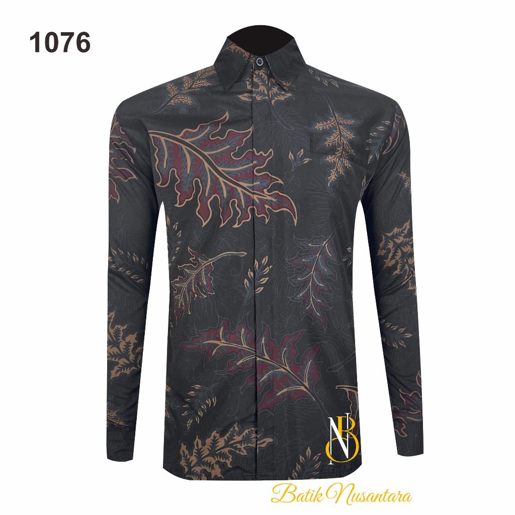 

Batik Nusantara Indonesia Kemeja Batik Slimfit Lapis Furing 1076 / Batik Pria