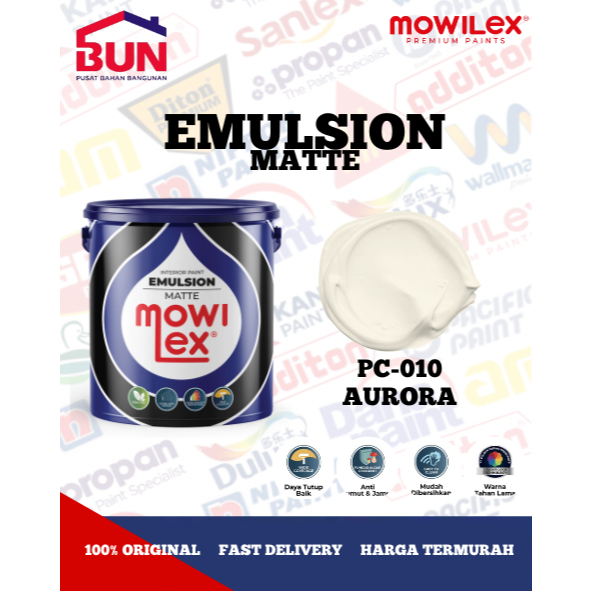 Mowilex Emulsion Cat Tembok Interior 20 Liter - AURORA (TINTING)