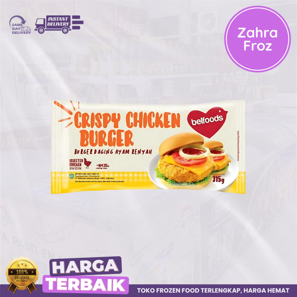 

BELFOODS CRISPY CHICKEN BURGER 315 GR