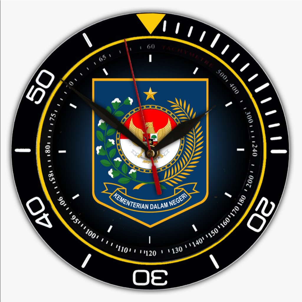 Jam Dinding KEMENDAG Aesthetic Ruang Tamu Kayu PVC