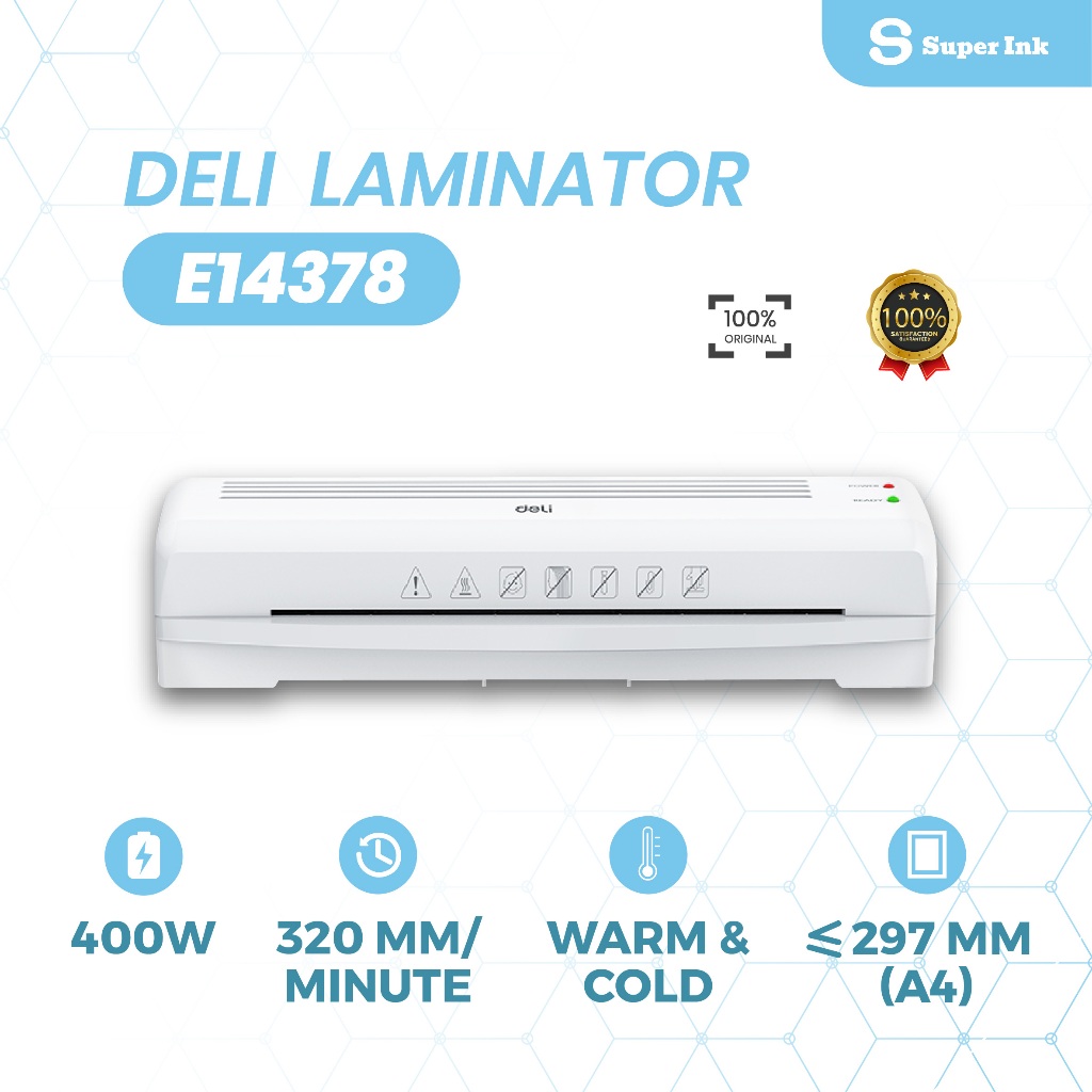

Mesin Laminating / Mesin Laminator Deli A4 80-125Mic - E14378 Kecepatan 320 mm per Menit Original