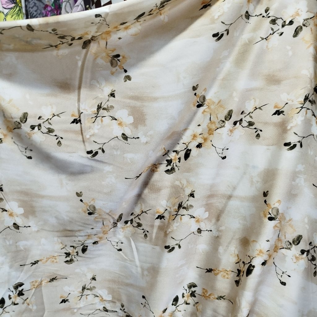 Bahan Satin Motif - Kain Saten Silk - Bahan Satin Silk Motif - Kain Kebaya - Kain Meteran - Bahan Sa