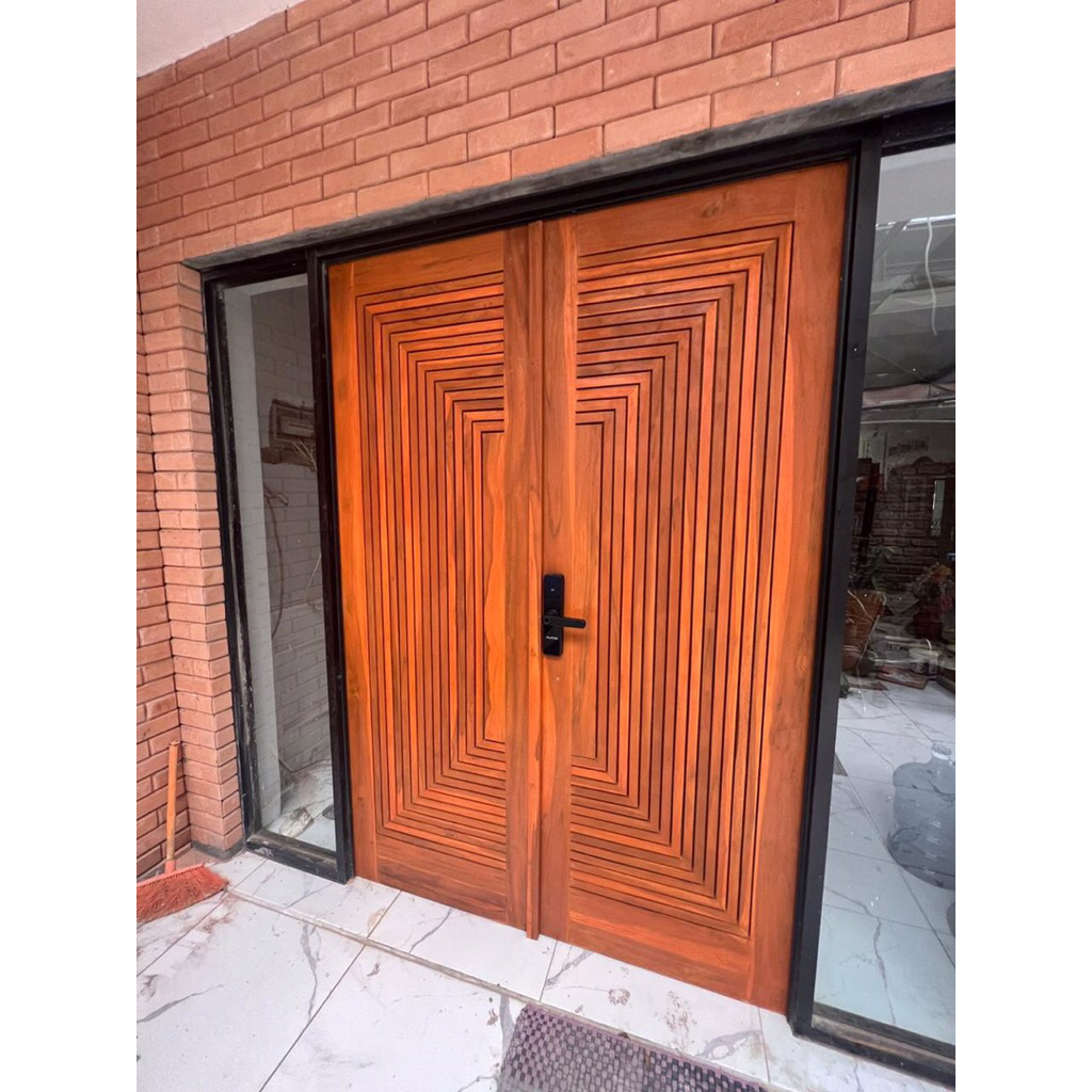 PINTU JATI NAT MINIMALIS 100% KAYU JATI