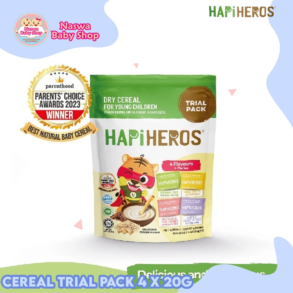 

Hapiheros Cereal Trial Pack Bubur MPASI Bayi 6m+ 20g x 4 Sachets