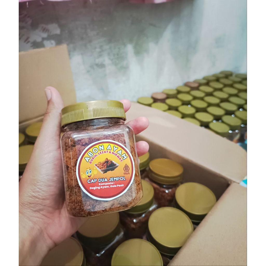 

abon ayam DUA JEMPOL //80g ,full Daging 100%halal