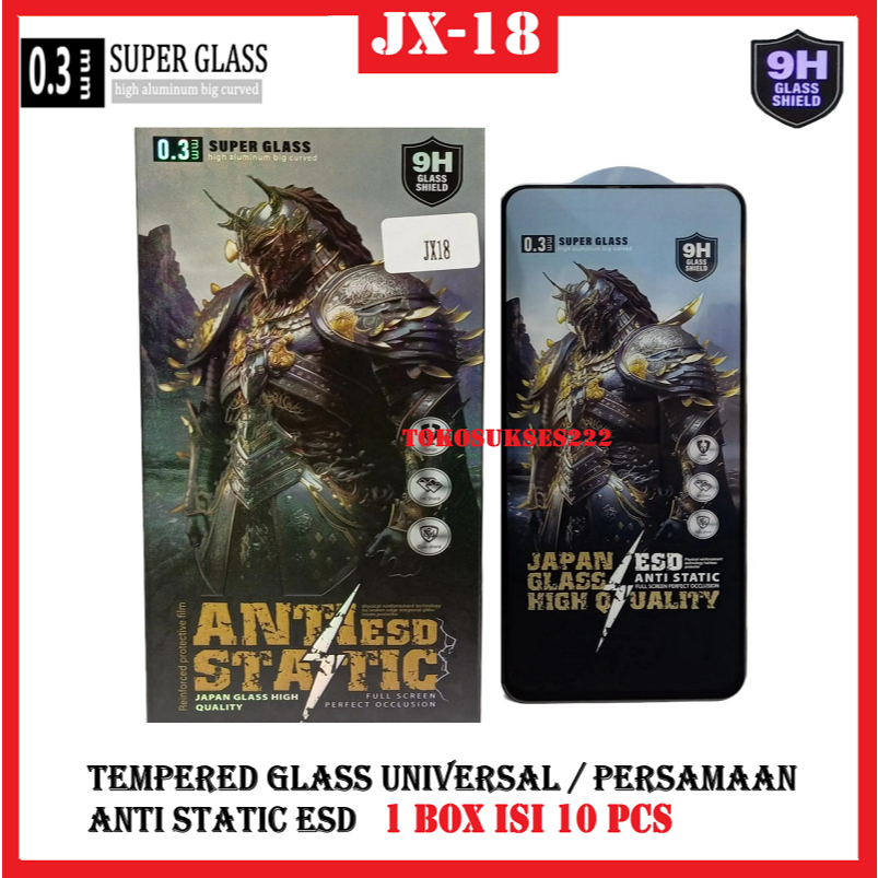 1 Box isi 10 pcs Tempered Glass Full Screen JX-18 Universal Japan Glass High Quality ESD Anti Static