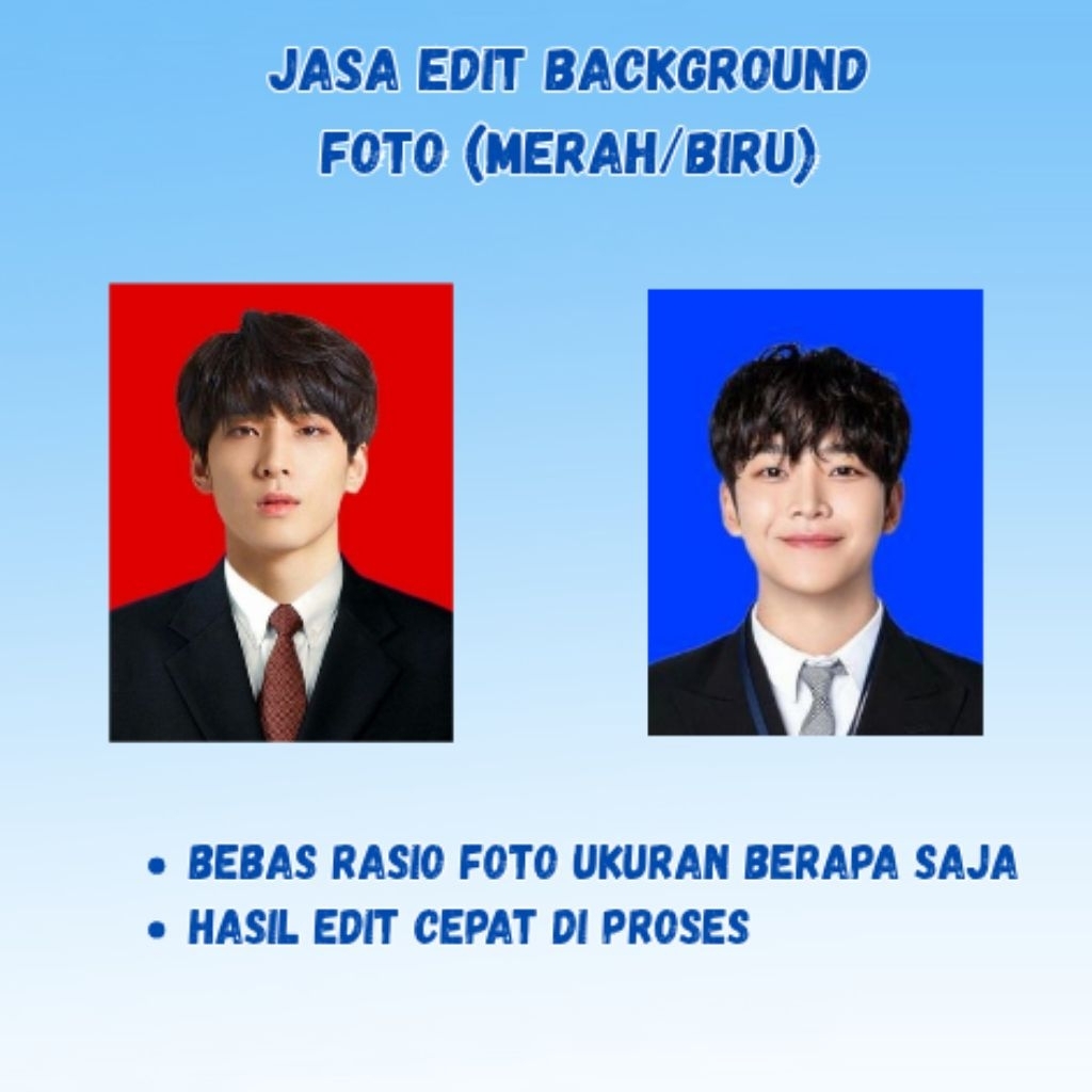 Jasa Edit Background Foto Merah/Biru
