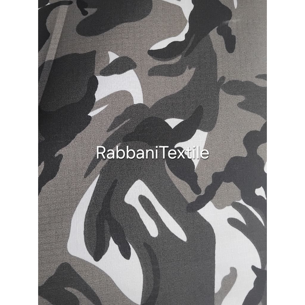 Bahan Kain Loreng Ripstop Salju Loreng Ripstop Salju