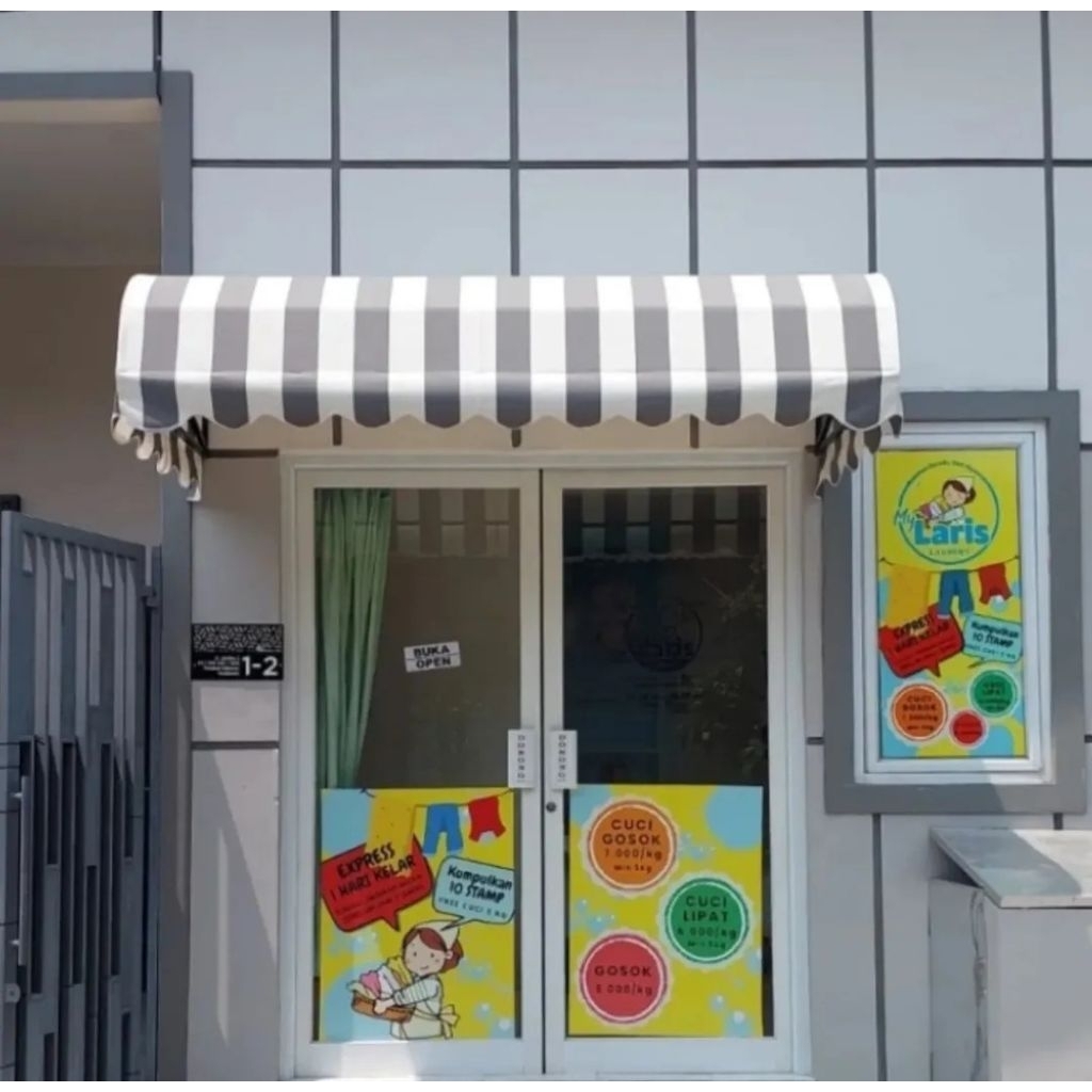 Kanopi awning minimalis tampias jendela